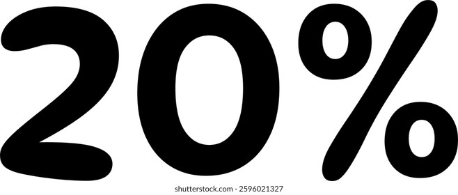 25 Percent Discount Offer Number Typography Style A0860