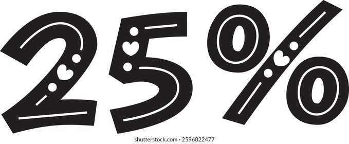 25 Percent Discount Offer Number Typography Style A0575
