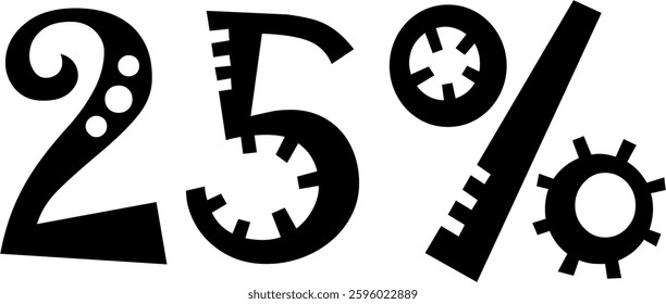 25 Percent Discount Offer Number Typography Style A0461