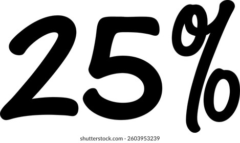 25 Percent Discount Offer Number Typography Style A0271