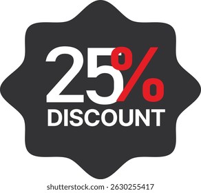 25 percent discount tag vector
