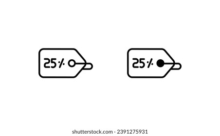 25 Porcentaje de diseño de iconos con ilustración de fondo blanco