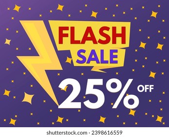25 percent off discount, Flash sale, advertising and Marketing 