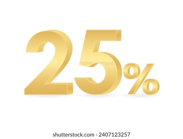 25% or 25 Percent Off Sale Discount. 25% for Banner, Poster or Advertising. Vector Illustration. 