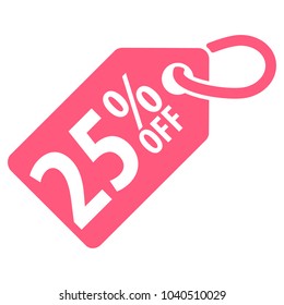 25 percent Off tag. Vector illustration. Isolated on white