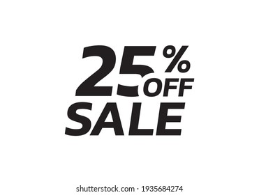 25 percent price off icon, label or tag for sale. Discount badge or sticker design. Vector illustration.