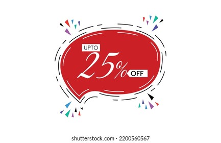 25 percent sale promotion vector, abstract 25 percent off typography