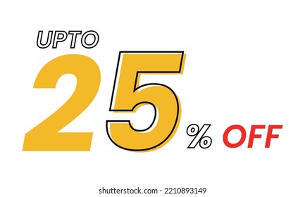 hasta un 25 por ciento de plantilla vectorial, hasta un 25 por ciento fuera de la oferta vector de plantilla