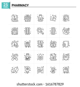 25 Pharmacy icon set. vector background