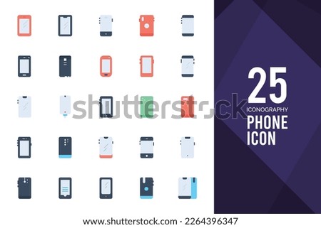 25 Phone Flat icon pack. vector illustration.