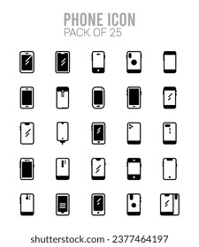 25 Phone. Two Color icons Pack. vector illustration.