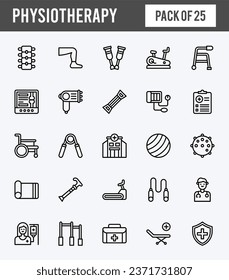 25 Physiotherapy Lineal Expanded icons pack. vector illustration. svg