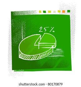 25% pie chart - freehand drawing
