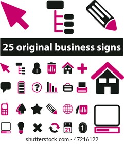 25 pink business signs. vector