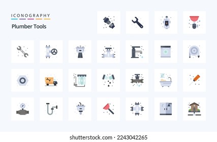 25 Plumber Flat color icon pack