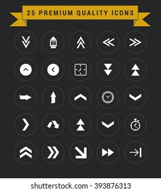 25 Premium Quality icon set. vintage yellow banner on top 25 Premium Quality icon set. vintage yellow banner on top