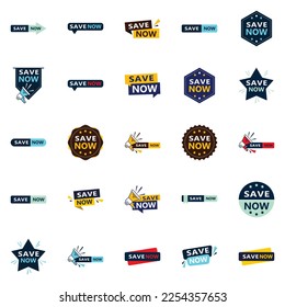 25 Professional Typographic Designs for a refined savings message Save Now