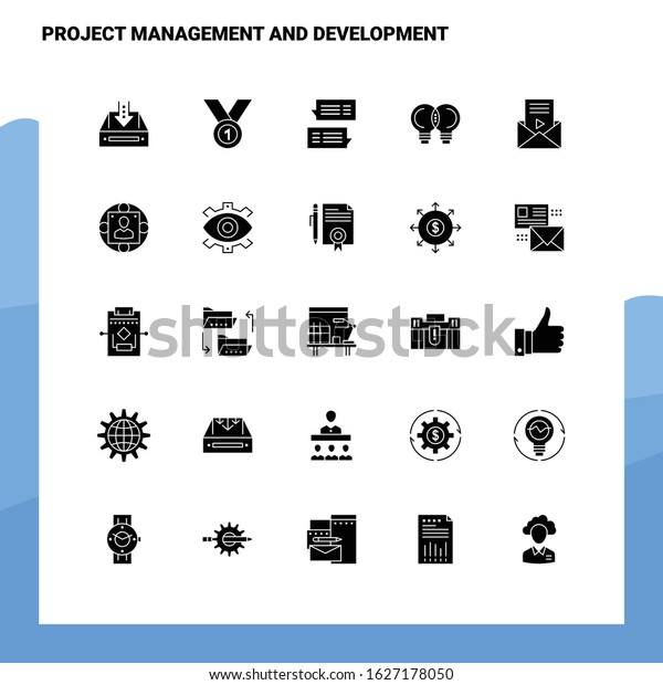 25 Project Management Development Icon Set Stock Vector (Royalty Free ...