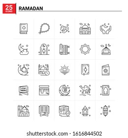 25 Ramadan icon set. vector background