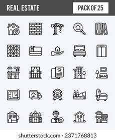 25 Real Estate Two Color icons pack. vector illustration.