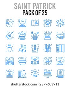 25 Saint Patrick icon pack. vector illustration.