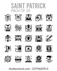 25 Saint Patrick icon pack. vector illustration.