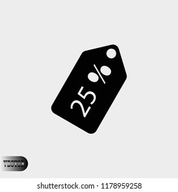 25% sale tag icon, 

Vector EPS 10 illustration style