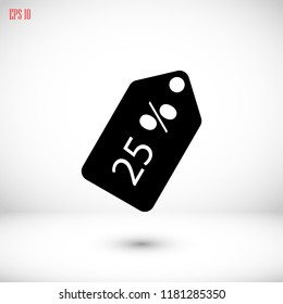 25% sale tag icon, 

Vector EPS 10 illustration style