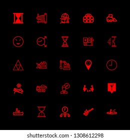 25 sand icons with cannon and compact folding camera in this set