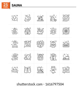 25 Sauna icon set. vector background