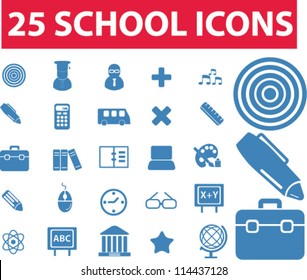 25 school icons set, vector