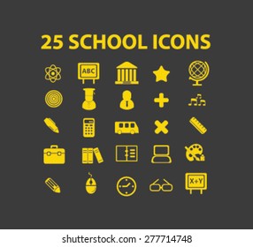 25 school icons set, vector