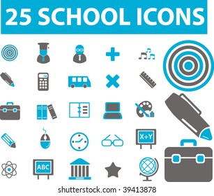 25 school icons. vector