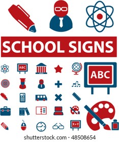 25 school signs. vector
