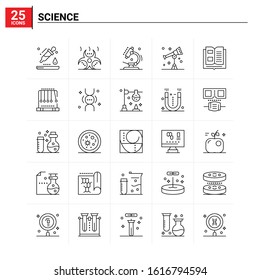 25 Science icon set. vector background