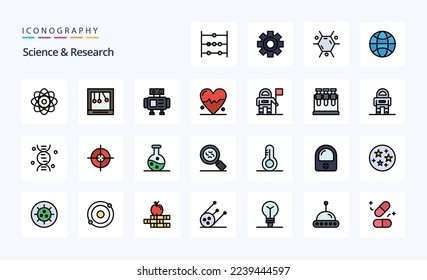 25 Science Line Filled Style icon pack