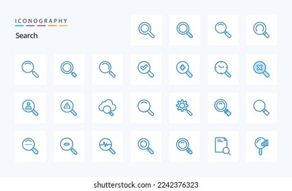 Paquete de iconos de 25 Search Blue