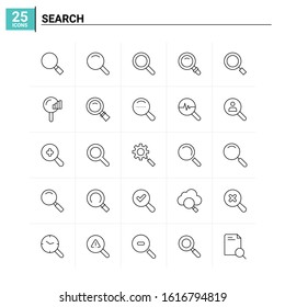 25 Search icon set. vector background