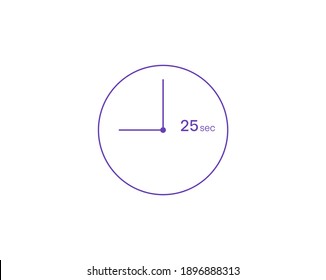 The 25 seconds, Timer 25 sec icon, stopwatch vector icon. Clock and watch, timer, countdown symbol