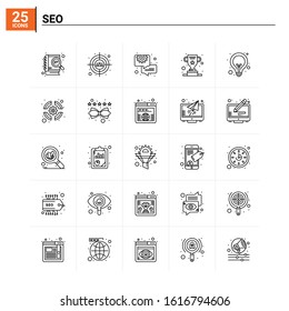 25 Seo icon set. vector background