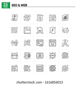 25 Seo & Web icon set. vector background