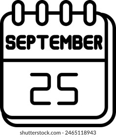 25 September Vector Line Icon Design