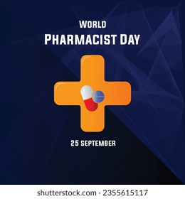 25 September World Pharmacist Day social media post vector template
