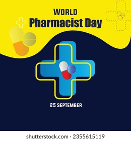 25 September World Pharmacist Day social media post vector template