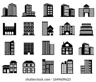 Mini Icon Set Building Icon Vector Stock Vector (royalty Free 