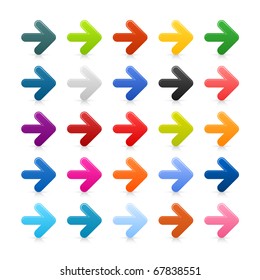 25 simple arrow icon web 2.0 button with shadow on white background