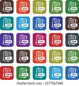 25 Simple File Format Related Color Icons
