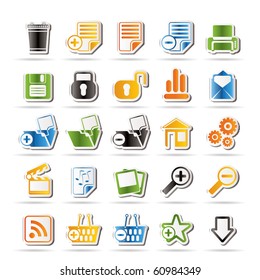 25 Simple Realistic Detailed Internet Icons - Vector Icon Set