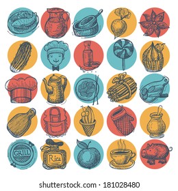25 sketch doodle icons food