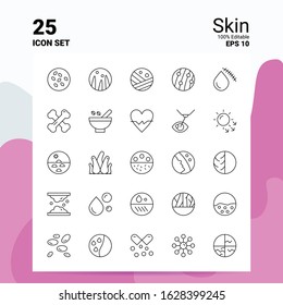 25 Skin Icon Set. 100% Editable EPS 10 Files. Business Logo Concept Ideas Line icon design